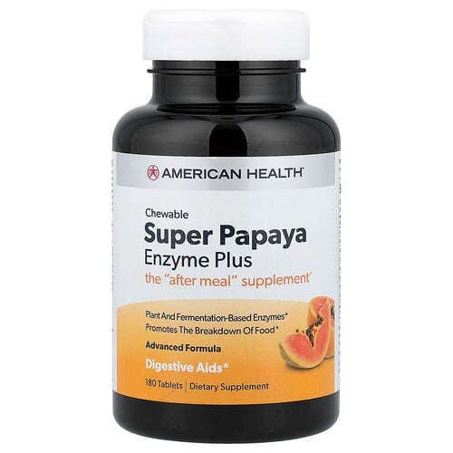 American Health Super Papaya Enzyme Plus Chewable Tablets