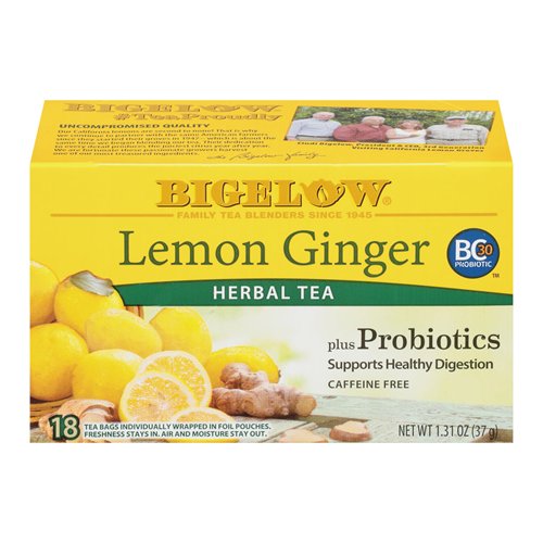 Bigelow Lemon Ginger Plus Probiotics Herbal Tea