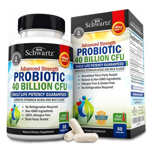 BioSchwartz Probiotic 40 Billion CFU with Organic Prebiotics