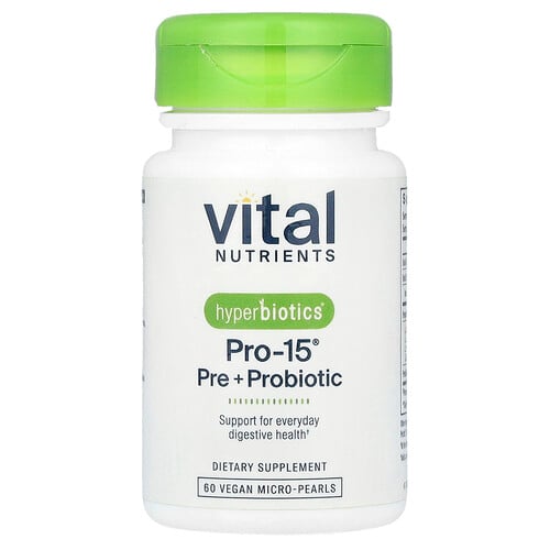 Hyperbiotics Vital Nutrients Pro-15 Pre + Probiotic, 15 Strains