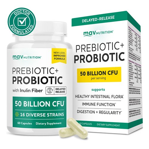 MAV Nutrition Prebiotics and Probiotics 50 Billion CFU