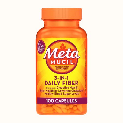 Metamucil 3-in-1 Fiber Capsules, Psyllium Husk