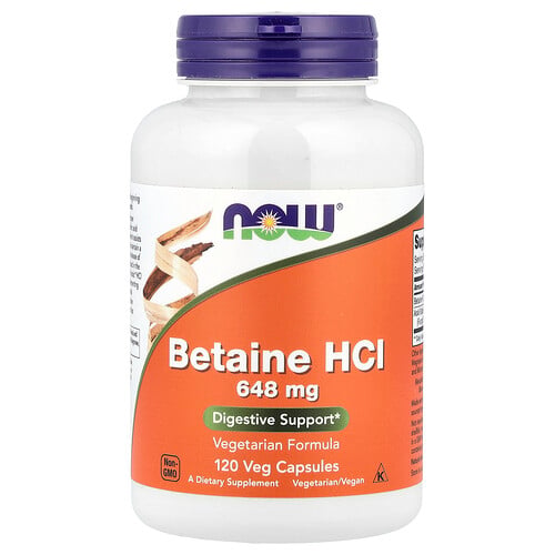 NOW Foods Betaine HCl 648 mg with Pepsin