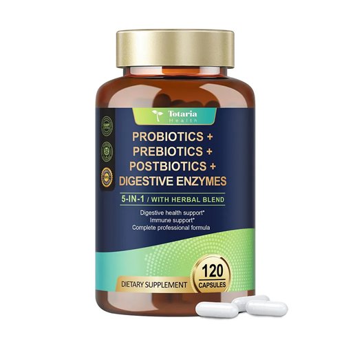 Totaria 5-in-1 Probiotic, Prebiotic and Postbiotic, 60 Billion CFU