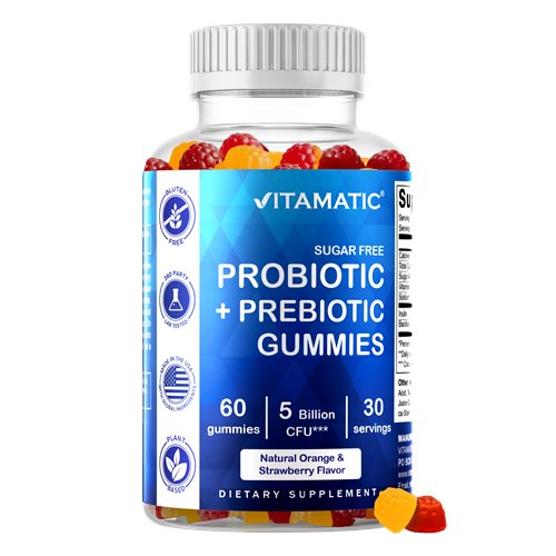 Vitamatic Probiotic + Prebiotic Gummies, 5 Billion CFU