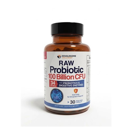 Wholesome Wellness Organic Raw Probiotics 100 Billion CFU